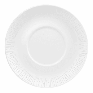 893-WHBALS61 6" Round Bamboo Plate - Ceramic, White