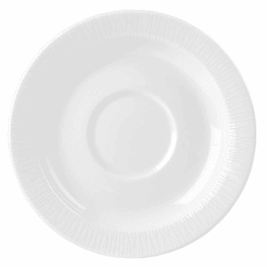 893-WHBALSM1 5 7/8" Round Bamboo Saucer - Ceramic, White