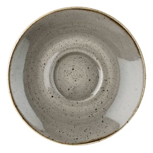 893-SPGSCSS1 6 1/4" Round Stonecast Saucer - Ceramic, Peppercorn Gray