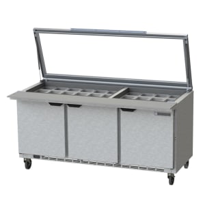 118-SPE72HC30MSTL 72" Hydrocarbon Series Mega Top Sandwich/Salad Prep Table w/ Refrigerated...
