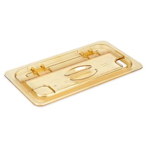 144-30HPLN150 FlipLid Hot Food Pan Cover - 1/3 Size, Notched, Hinged, Amber