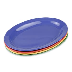 284-OP610MIX 10" x 6 3/4" Oval Supermel Platter - Melamine, Assorted Colors
