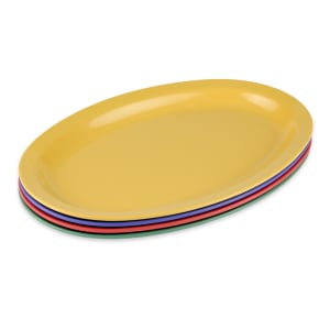 284-OP612MIX 11 3/4" x 8 1/4" Oval Supermel Platter - Melamine, Assorted Colors