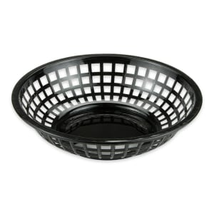 284-RB820BK 8" Round Bread & Bun Basket, Plastic, Black