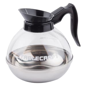 229-18 64 oz Coffee Decanter, Poly w/ Stainless Base, Black Handle