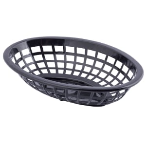 229-1071BK Oval Side Order Basket - 8" x 5 1/4" x 2", Polyethylene, Black