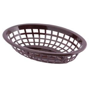 229-1071BR Oval Side Order Basket - 8" x 5 1/4" x 2", Polyethylene, Brown