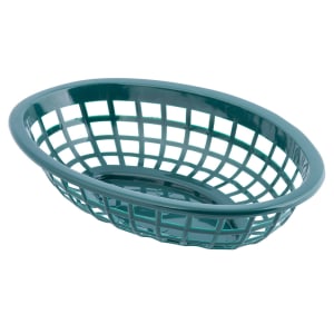 229-1071FG Oval Side Order Basket - 8" x 5 1/4" x 2", Polyethylene, Forest Green