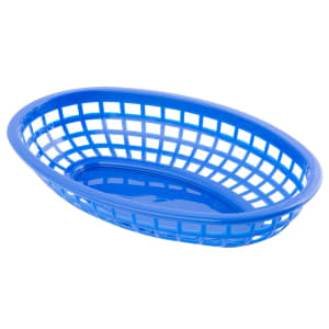 229-1074BL Classic Oval Basket - 9 1/4" x 6 " x 1 3/4", Polyethylene, Royal Blue