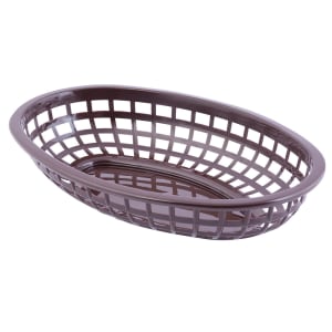 229-1074BR Classic Basket - 9 1/4" x 6 " x 1 3/4", Polyethylene, Brown