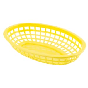 229-1074Y Classic Basket, 9 3/8" X 6" X 1 7/8 in, Oval, Poly, Yellow