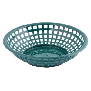 229-1075FG Round Serving Basket, 8 x 2 3/8", Poly, Forest Green