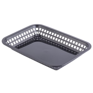 229-1077BK Grande Platter Basket - 10 3/4 x 7 3/4 x 1 1/2", Polypropylene, Rectangular, Black