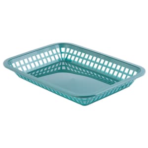 229-1077FG Platter Basket - 10 3/4 x 7 3/4 x 1 1/2", Polypropylene, Green