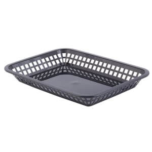 229-1079BK Platter Basket - 11 3/4 x 8 1/2 x 1 1/2", Polypropylene, Rectangular, Black