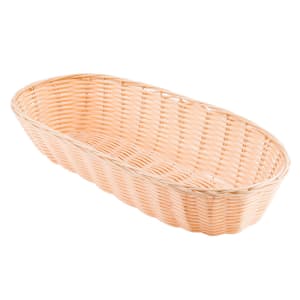 229-1118W Handwoven Basket, 15 x 6 x 3", Polypropylene, Natural, Oblong