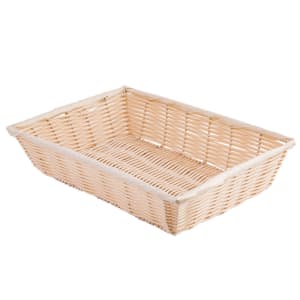 229-1188W Handwoven Basket, 14 x 10 x 3", Polypropylene Cord, Natural