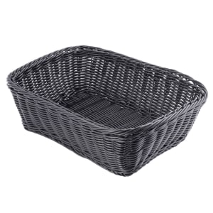 229-M2485 Rectangular Basket, 11 1/2 x 8 1/2 x 3 1/2", Black Polypropylene Cord