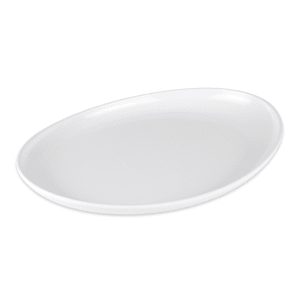 284-CS6112W 13 1/4" x 9 1/2" Oval Siciliano Platter - Melamine, White