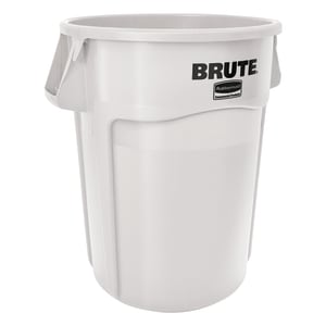 007-2643W 44 gallon Brute Trash Can - Plastic, Round, Food Rated
