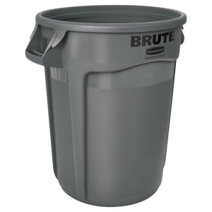 007-264360GR 44 gallon Brute Trash Can - Plastic, Round, Food Rated