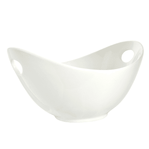 861-WTR11CUTOUTBWL 48 oz Oval Curve Bowl w/ Cut-Out Handles - Porcelain, White