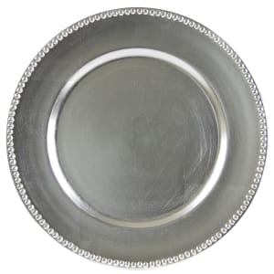 861-LAS24D 13" Round Charger Plate - Acrylic, Lacquer Silver