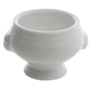 861-WTRSMSTLNMINI 3 oz Round Tureen w/ Lion Handles - Porcelain, White
