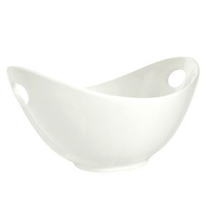 861-WTR13CUTOUTBWL 64 oz Oval Curve Bowl w/ Cut-Out Handles - Porcelain, White