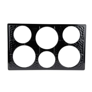 284-ML161BK Full-Size Tile for Round Crocks w/ (6) Cut-Outs, Melamine, Black