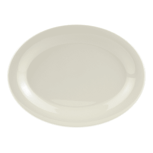 284-OP120DI 12" x 9" Oval Diamond Ivory Platter - Melamine, Ivory
