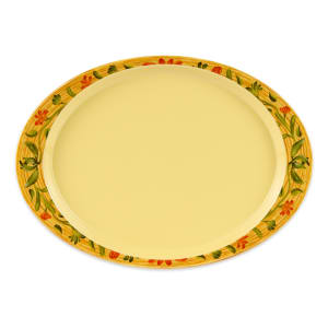 284-OP145VN 14 3/4" x 10 1/2" Oval Venetian Platter - Melamine, Yellow