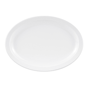 284-OP614W 13 1/4" x 9 3/4" Oval Supermel Platter - Melamine, White