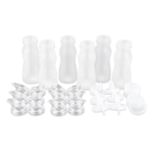284-SDB166 30 Piece Salad Dressing Juice Bottle Set w/ Lids, Polycarbonate, Frosted