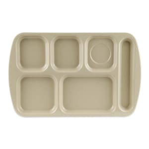 284-TR151S Melamine Rectangular Tray w/ (6) Compartments, 15 1/2" x 9 7/8", Sandstone