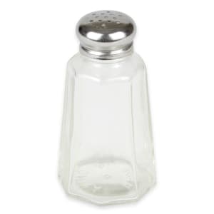 American Metalcraft GLAST2 2 oz. Clear Glass Contemporary Spice Shaker with  Stainless Steel Top and Slotted Holes