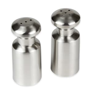 166-SPM4 3 oz Salt & Pepper Shaker Set - Stainless Steel, 4"H