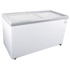 260-KCNF140WH 59 1/2" Mobile Ice Cream Freezer w/ Wire Storage Basket - White, 120v