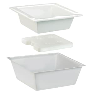 151-3064 10" Cold Concept Bowl Set w/ Cold Pack - Porcelain, White
