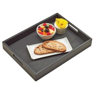 151-3559196 Rectangular Room Service Tray - 19" x 14", Midnight Bamboo