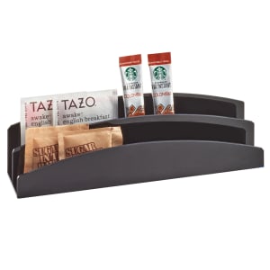 151-358013 Condiment Packet Station w/ (2) Section - Plastic, Black
