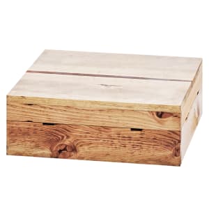 151-3628499 12" Square Buffet Riser - 4"H, Reclaimed Wood