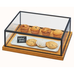 151-3648152099 Pastry Presentation Case w/ Lift-Off Lid - 20"W x 15"D x 8"H, Metal/Reclaimed Wood