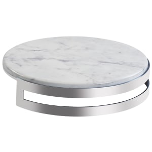 151-368015381M 15" Round Display Riser w/ Faux Marble Melamine Top, Stainless w/ Chrome Finish