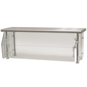 009-DSG12S60 60" Multi-Use Sneeze Guard w/ Stainless Top Shelf - 12"D, Counter-Mount, Glass