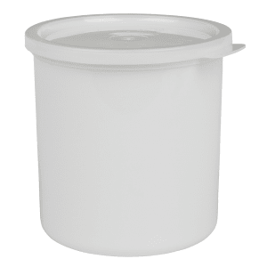 144-CP12148 1 1/5 qt Crock with Lid - White
