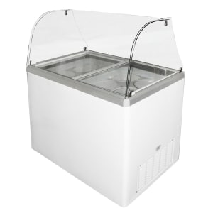 Excellence Industries EDC-8C 47 1/2&quot; Stand Alone Ice Cream Dipping Cabinet w/ 8 Tub Capacity - White, 115v