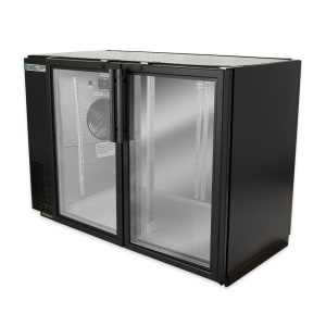 598-TBB24GAL48G 48" Bar Refrigerator - 2 Swinging Glass Doors, Black, 115v
