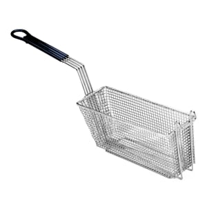 169-P6072147 Fryer Basket w/ Uncoated Handle & Front Hook, 13 1/4" x 4 1/2" x 5 3/4"