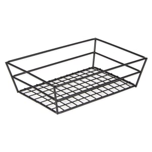 166-RMB95B Rectangular Basket w/ Grid Bottom, Black